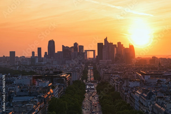 Obraz Atardecer en París, con vistas a La Defense
