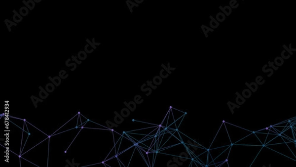 Fototapeta Abstract geometric background. Plexus mesh backdrop illustration.