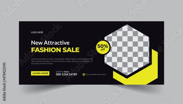Obraz vector flat black Friday social media cover design template