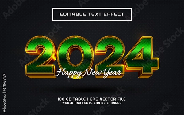 Fototapeta luxury 2024 happy new year text effect