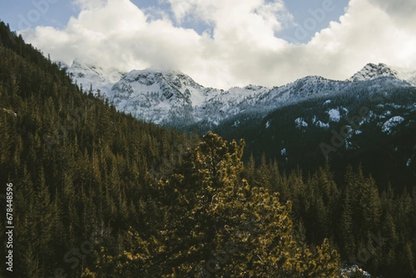 Obraz landscape with lake and mountains