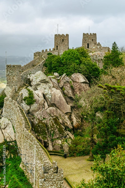 Obraz Wide view of the Moorish Castle ( Castelo dos Mouros )