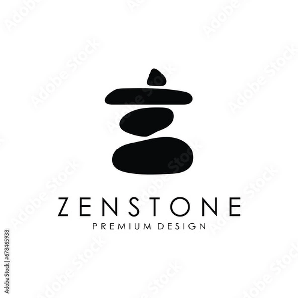 Obraz Balanced zen stone logo template