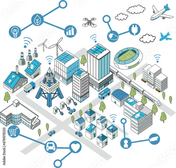 Obraz DX・GX・スマートシティのイメージイラスト