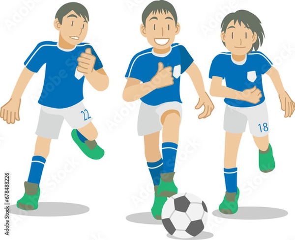 Obraz サッカーを楽しむ子供達