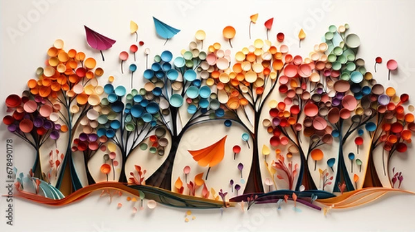 Fototapeta graffiti on wall tree