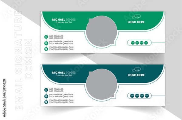 Fototapeta Unique Modern email Signature Design Template, Creative Design use for Identity information, 
