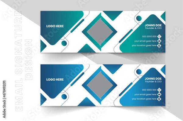 Obraz Modern Corporate Email Signature Template,  Creative Design Minimal and Clean Identity Template.