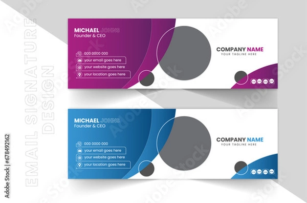 Fototapeta Modern Corporate Email Signature Template,  Creative Design Minimal and Clean Identity Template.
