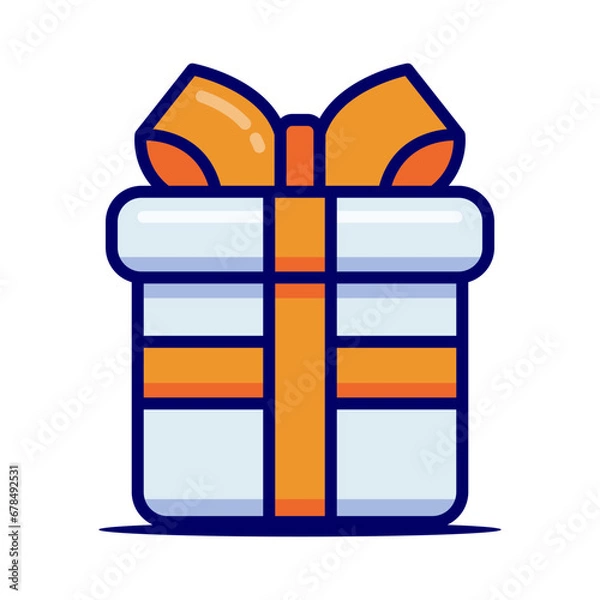Obraz Gift box with ribbon, single icon in color style
