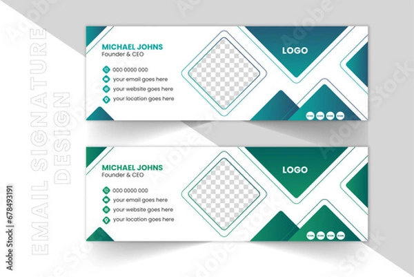 Fototapeta Creative Email Signature Design , Unique Email signature Design Vector Template .
