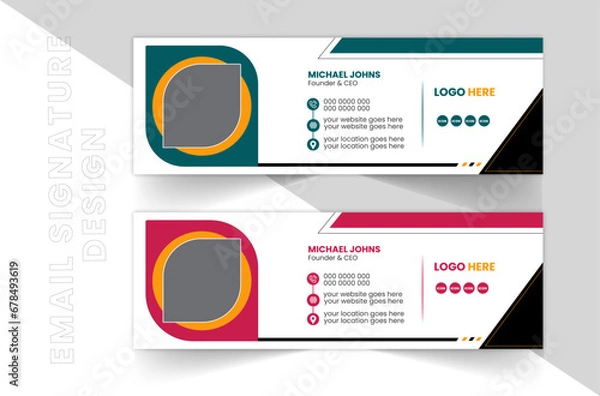 Obraz Creative Email Signature Design, Unique Design and Corporate identity Template.