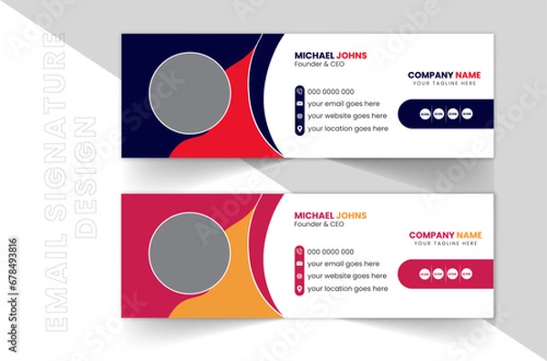 Obraz Creative And Minimal Email Signature design , Identity Design and vector Illustration.