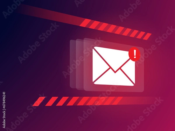 Obraz Warning sign attack phishing multiple email by malware