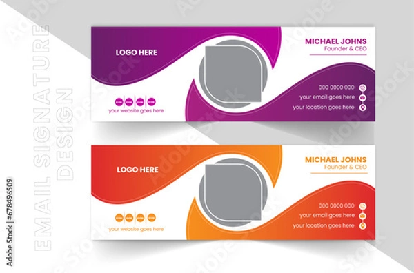 Obraz Corporate business multi purpose email signature templates. Creative Design And Vector illustration.