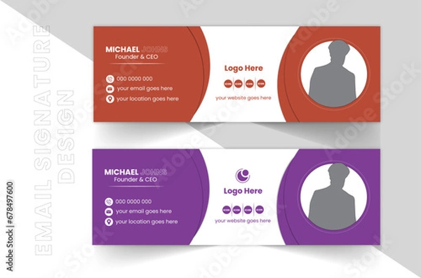 Fototapeta Minimal Email Signature Design template, Creative design and clean vector.