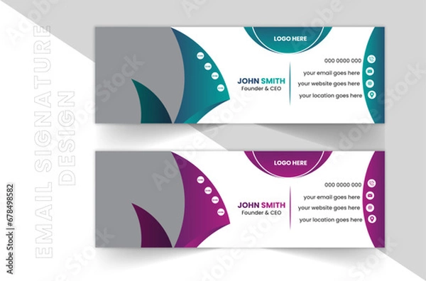 Obraz Creative Minimal Email Signature Design , Digital Art and vector illustration.