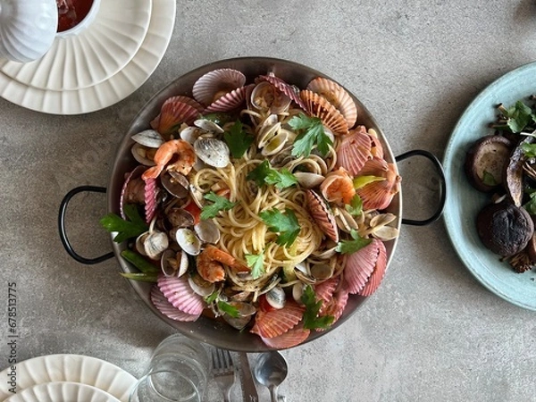 Obraz 가리비새우 오일파스타