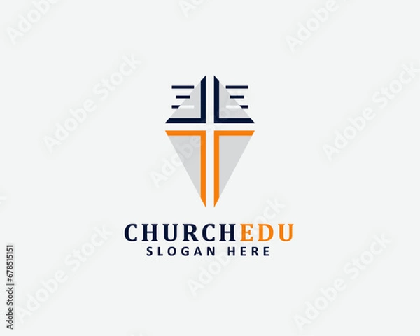 Fototapeta Church logo design. Christian symbols. The cross of Jesus Christ.