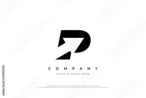 Obraz Initial Letter P Arrow Logo Design Vector