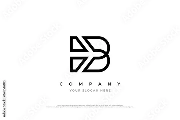 Fototapeta Initial Letter B Plane Logo Design Vector