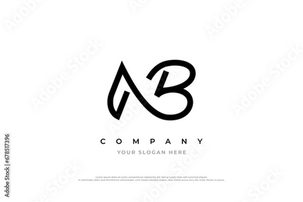 Fototapeta Initial Letter NB Monogram Logo Design Vector