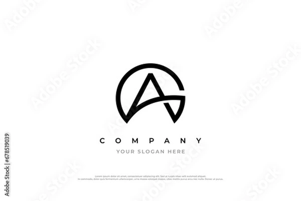 Obraz Simple Letter AG Logo or GA Monogram Logo Design Vector