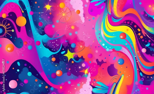 Fototapeta 抽象的なグラデーション パステル カラーのカラフルな背景、創造的な水彩画、青い波、芸術的なキャンバス、ピンクのストリーム、マルチカラーの生地のシルクの壁紙をペイントします。カード ポスター デザイン テンプレートのアート テクスチャ