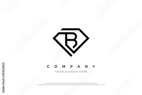 Obraz Diamond Letter B Logo Design