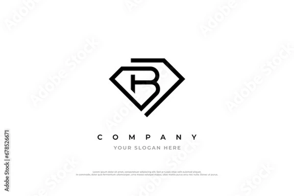 Obraz Diamond Letter B Logo Design Vector