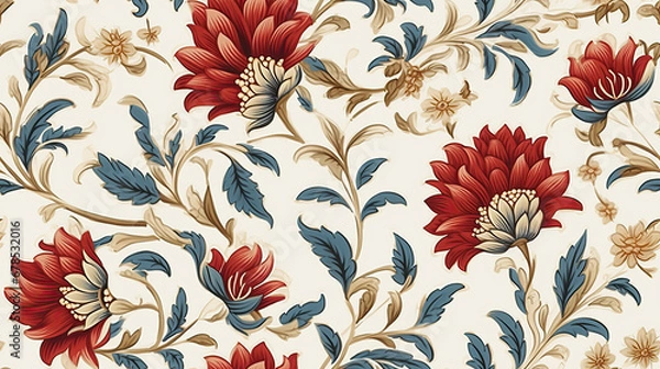 Fototapeta seamless pattern with flowers