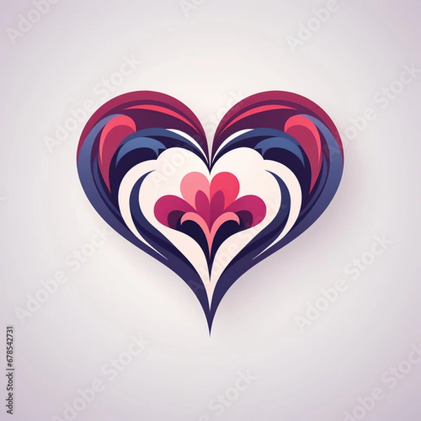 Obraz Vector abstract colorful heart. Valentine's Day background. Love concept. 