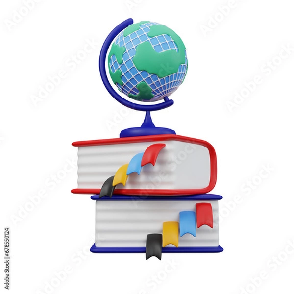 Fototapeta icon 3d Render Global Education