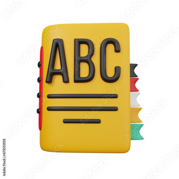 Fototapeta icon 3d Render Learn Abc
