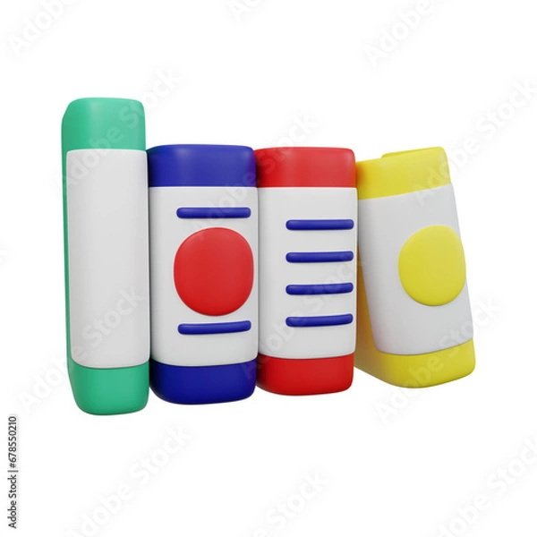 Obraz icon 3d Render Books Arrangement