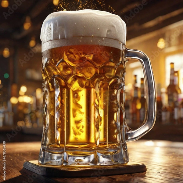 Fototapeta glass of beer generative ai