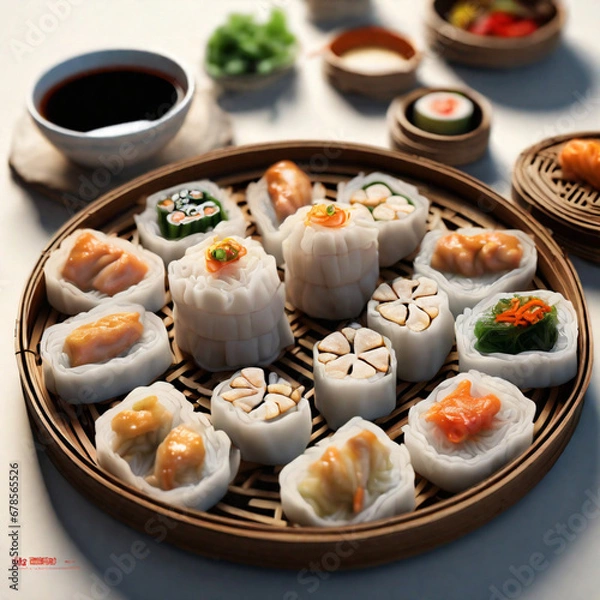 Fototapeta dimsum food photography generative ai