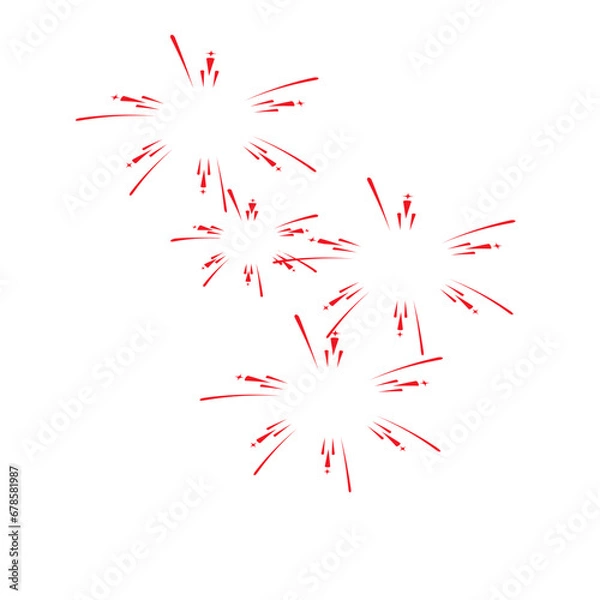 Fototapeta Fireworks celebrate Hong Kong's National Day. White and red fireworks. Beautiful and detailed spectacular fireworks, colorful, bright, festive, celebration, independence day, new year, christmas.