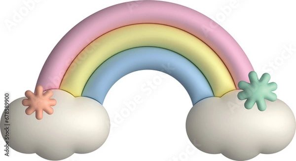 Obraz 3d render of a rainbow