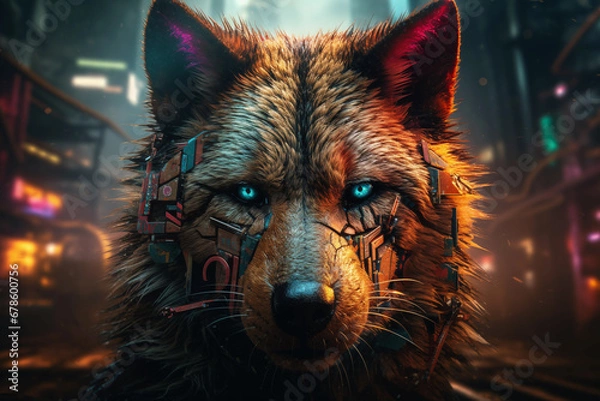 Obraz Cyberpunk Wolf