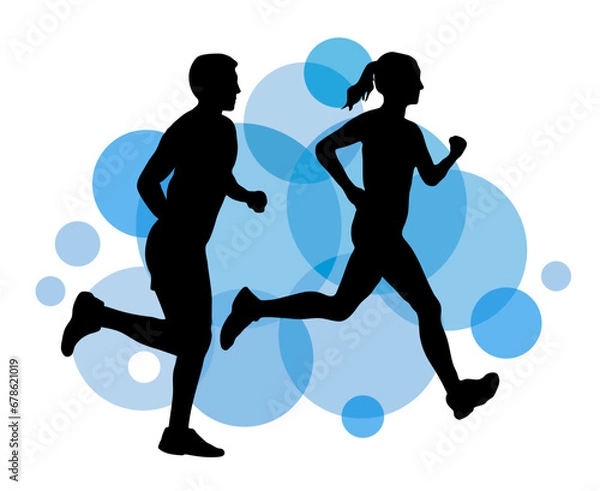 Obraz Running sport graphic for use as a template for flyer or for use in web design.