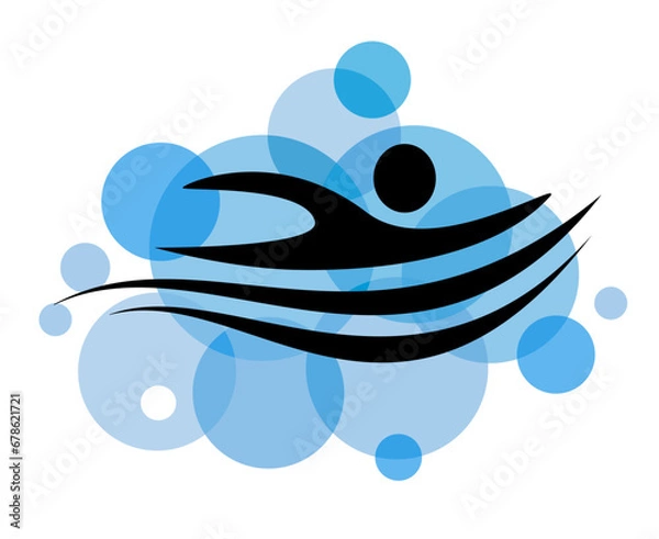 Fototapeta Swimming sport graphic for use as a template for flyer or for use in web design.