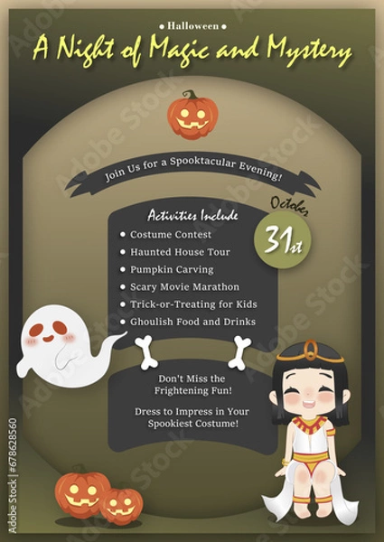 Fototapeta Happy halloween party poster template vector