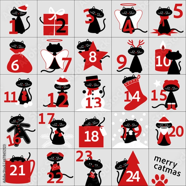 Obraz Adventskalender Katze
