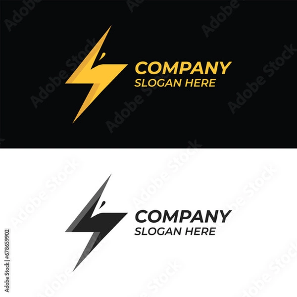 Fototapeta Lightning and bird's eye logo. Suitable for companies operating in the electric power sector