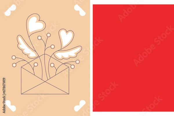 Obraz valentines day card paper cut, cricut 