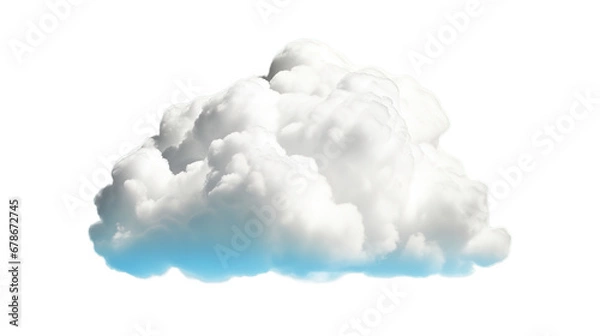 Obraz White cloud isolated on transparent background, Generative ai.