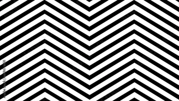 Fototapeta Black and white zigzag wave geometric background