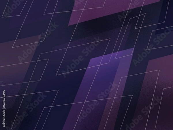 Fototapeta Geometrical windows: Shades of Purple in a Captivating Dance of Squares and Diamonds. Elevate Your Designs with this Mesmerizing Abstract Geometric Background.