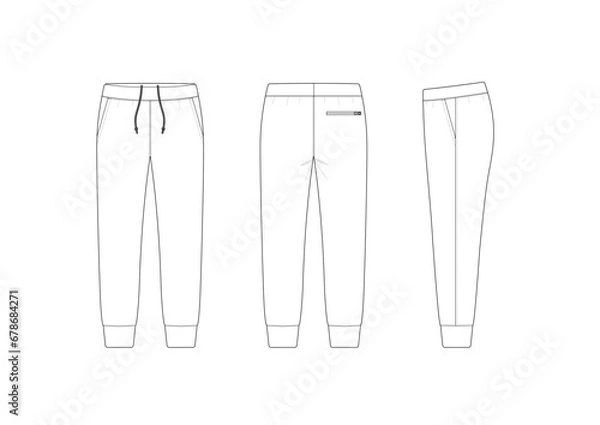 Fototapeta スウェットパンツのハンガーイラスト/メンズジョガーパンツ